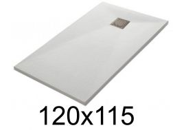 Duschwanne 120x115 cm, extra flach, zuschneidbar, Harz, VERONE 115x120