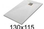 Duschwanne 130x115 cm, extra flach, zuschneidbar, Harz, VERONE 115x130