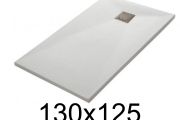 Duschwanne 130x125 cm, extra flach, zuschneidbar, Harz, VERONE125x130