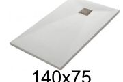 Duschwanne 140x75 cm, Harz, extra flach, zuschneidbar, TECNIK 75x140
