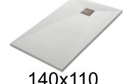 Duschwanne 140x110 cm, extra flach, zuschneidbar, Harz, VERONE 110x140