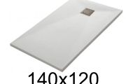 Duschwanne 140x120 cm, extra flach, zuschneidbar, Harz, VERONE 120x140