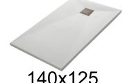 Duschwanne 140x125 cm, extra flach, zuschneidbar, Harz, VERONE 125x140
