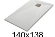 Flache Duschwanne 140x138 cm Harz VERONE