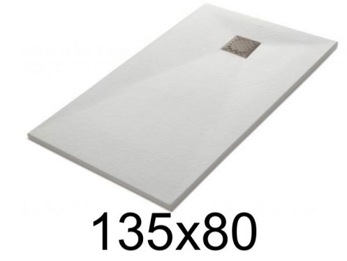 Duschwanne 135x80 cm aus Mineralharz extra-flach TECNIK