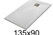 Duschwanne 135x90 cm aus Mineralharz extra-flach TECNIK