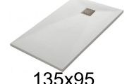 Duschwanne 135x95 cm aus Mineralharz extra-flach TECNIK