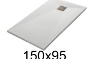 Duschwanne 150x95 cm, Harz, extra flach, zuschneidbar, TECNIK 95x150