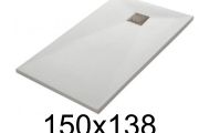 Flache Duschwanne 150x138 cm Harz VERONE