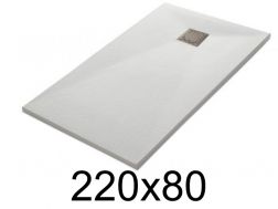 Duschwanne 220x80 cm, extra flach, zuschneidbar, Harz, VERONE 80x220