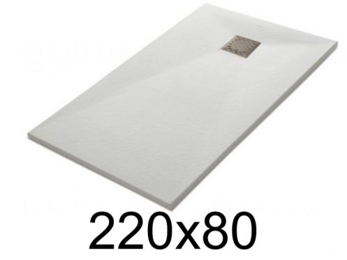 Duschwanne 220x80 cm, extra flach, zuschneidbar, Harz, VERONE 80x220