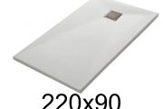 Duschwanne 220x90 cm, extra flach, zuschneidbar, Harz, VERONE 90x220