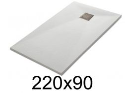 Duschwanne 220x90 cm, extra flach, zuschneidbar, Harz, VERONE 90x220