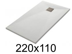 Duschwanne 220x110 cm, extra flach, zuschneidbar, Harz, VERONE 110x220