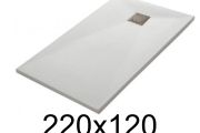 Duschwanne 220x120 cm, extra flach, zuschneidbar, Harz, VERONE 120x220
