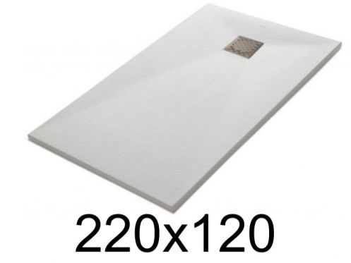 Duschwanne 220x120 cm, extra flach, zuschneidbar, Harz, VERONE 120x220