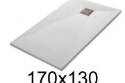 Duschwanne flach 170x130 cm aus Mineralharz - LEEDS