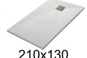 Duschwanne flach 150x150 cm aus Mineralharz - LEEDS