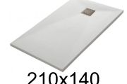 Duschwanne flach 210x140 cm aus Mineralharz - LEEDS