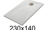 Duschwanne flach 230x140 cm aus Mineralharz - LEEDS