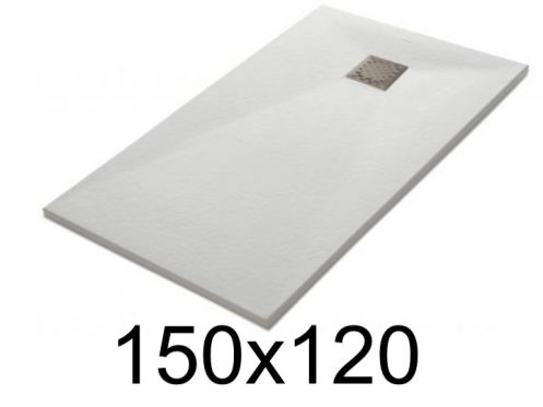 Duschwanne 150x120 cm, extra flach, zuschneidbar, Harz, VERONE 120x150