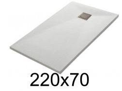 Duschwanne 220x70 cm, extra flach, zuschneidbar, Harz, VERONE 70x220