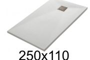 Duschwanne flach 250x110 cm aus Mineralharz - LEEDS