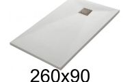 Duschwanne flach 260x90 cm aus Mineralharz - LEEDS
