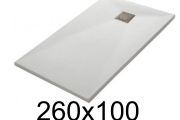 Duschwanne flach 260x100 cm aus Mineralharz - LEEDS