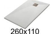 Duschwanne flach 260x110 cm aus Mineralharz - LEEDS