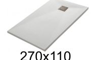 Duschwanne flach 150x150 cm aus Mineralharz - LEEDS