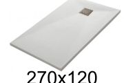 Duschwanne flach 270x120 cm aus Mineralharz - LEEDS