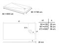 Duschwanne, 280x100 cm, glatte Oberflche, LEEDS 100x280
