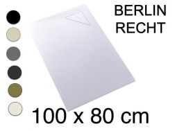 Duschwanne, 100x80 cm, rechtwinkliger Abfluss - BERLIN RIGHT 80x100