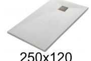 Duschwanne flach 250x120 cm aus Mineralharz - LEEDS