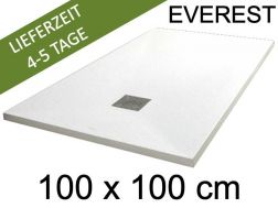 Duschwanne, 100x100 cm, extra flach, Acrylharz - EVEREST Weiß