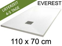 Duschwanne, 110x70 cm, extra flach, Acrylharz - EVEREST Weiß 70x110