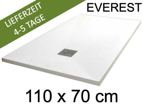 Duschwanne, 110x70 cm, extra flach, Acrylharz - EVEREST Wei 70x110