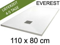 Duschwanne, 110x80 cm, extra flach, Acrylharz - EVEREST Weiß 80x110