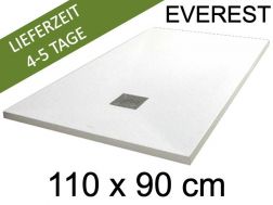 Duschwanne, 110x90 cm, extra flach, Acrylharz - EVEREST Weiß 90x110