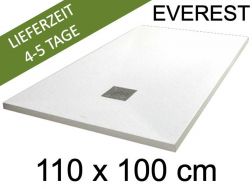 Duschwanne, 110x100 cm, extra flach, Acrylharz - EVEREST Weiß 100x110