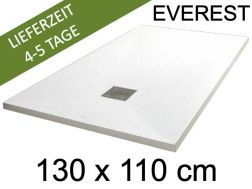 Duschwanne, 130x110 cm, extra flach, Acrylharz - EVEREST Weiß 110x130