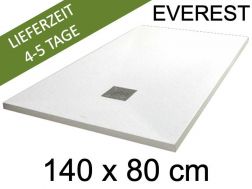 Duschwanne, 140x80 cm, extra flach, Acrylharz - EVEREST Weiß 80x140