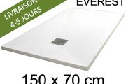 Duschwanne, 150x70 cm, extra flach, Acrylharz - EVEREST Weiß 70x150