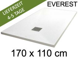 Duschwanne, 170x110 cm, extra flach, Acrylharz - EVEREST Weiß 110x170
