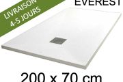Duschwanne, 200x70 cm, extra flach, Acrylharz - EVEREST Weiß 70x200