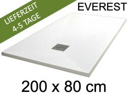 Duschwanne, 200x80 cm, extra flach, Acrylharz - EVEREST Weiß 80x200