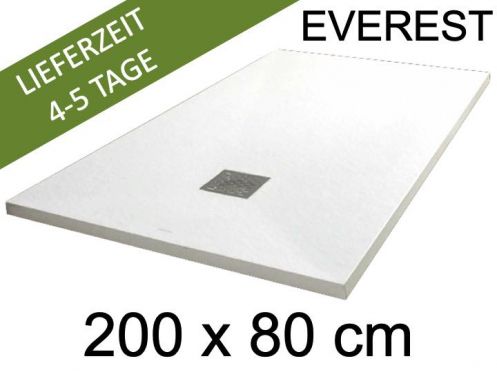 Duschwanne, 200x80 cm, extra flach, Acrylharz - EVEREST Wei 80x200