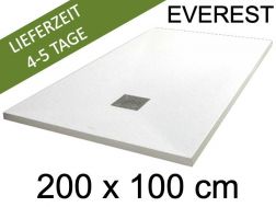 Duschwanne, 200x100 cm, extra flach, Acrylharz - EVEREST Weiß 100x200