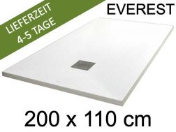 Duschwanne, 200x110 cm, extra flach, Acrylharz - EVEREST Weiß 110x200